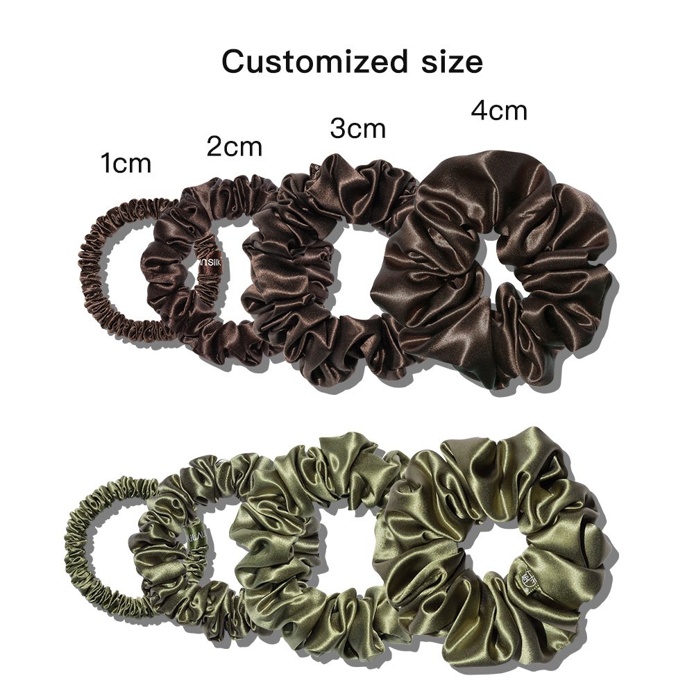 Wholesale Custom 6A Silk Scrunchie Fashion Elastic Hair Band Decorations with Customizable Logo Accessory