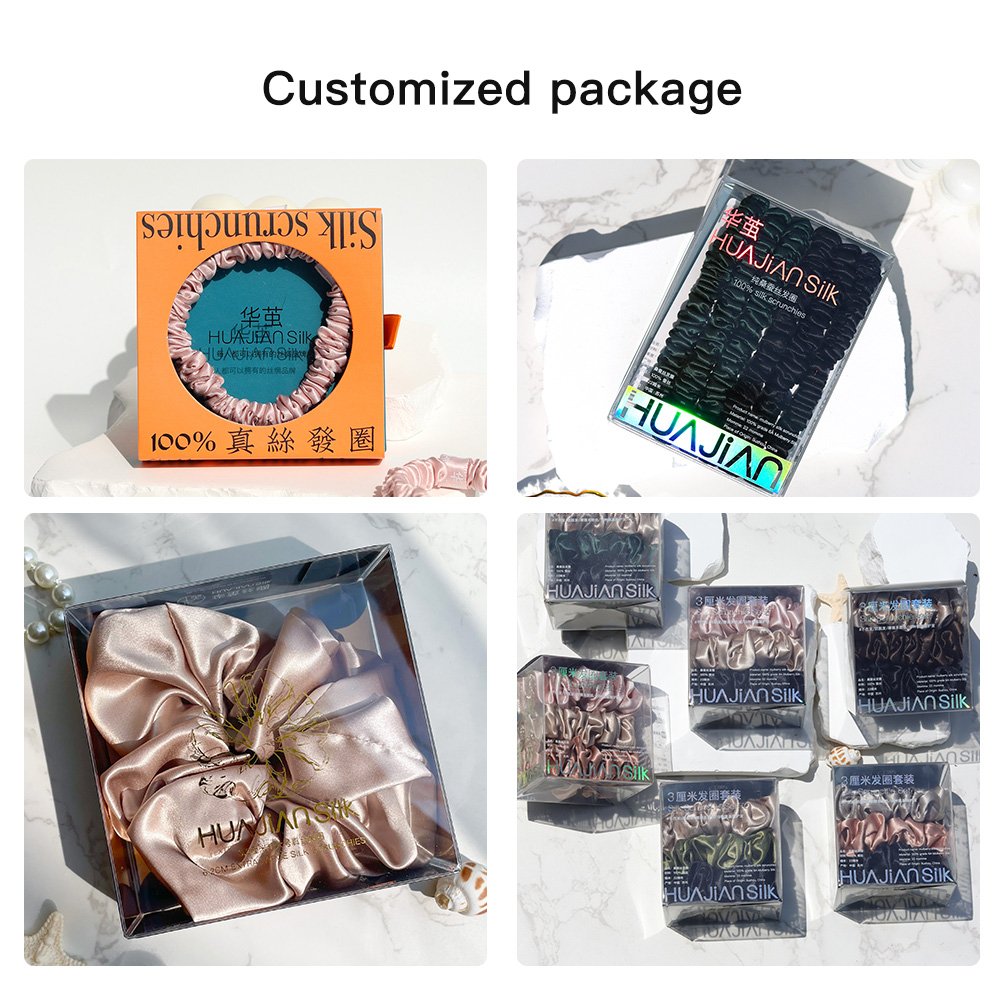 Wholesale Custom 6A Silk Scrunchie Fashion Elastic Hair Band Decorations with Customizable Logo Accessory