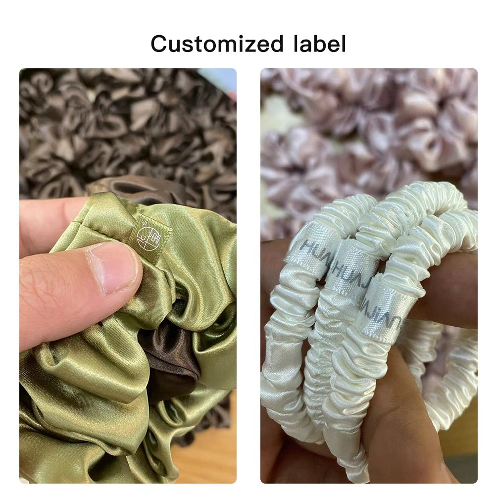 Wholesale Custom 6A Silk Scrunchie Fashion Elastic Hair Band Decorations with Customizable Logo Accessory