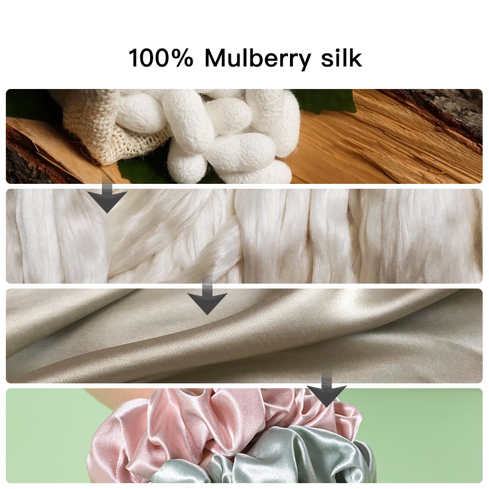 Wholesale Custom 6A Silk Scrunchie Fashion Elastic Hair Band Decorations with Customizable Logo Accessory