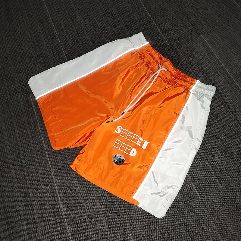 YSJY men sets two piece custom windbreaker shorts and jacket tracksuit reflective zip up nylon two piece windbreaker short set