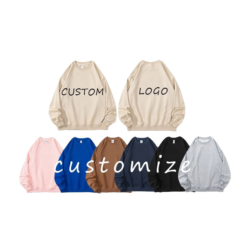 Manufacturers Custom Logo Fleece Lined Sublimation Blank Crewneck Sweatshirts Plain Plus Size Mens Hoodies & Sweatshirts