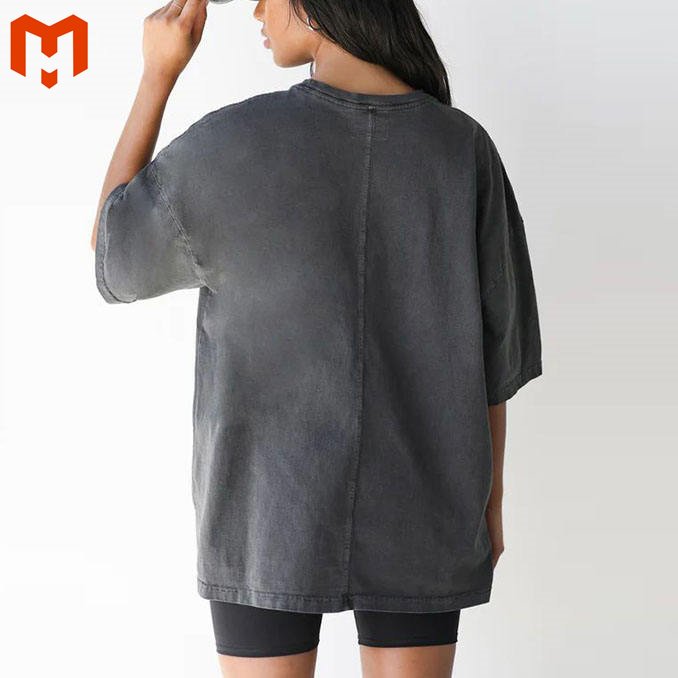 Ladies OEM Customized Services Heavy Weight Plain Color Tee Shirts Women Oversized Fit Soft Blank Oversize Tee Shirt