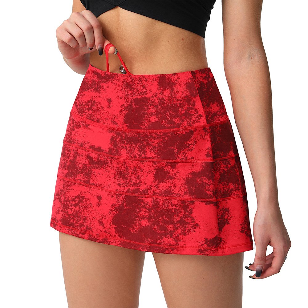 Tie dye tennis dress Casual versatile sport skirt Tennis culottes with pockets Yoga Fitness dress for women