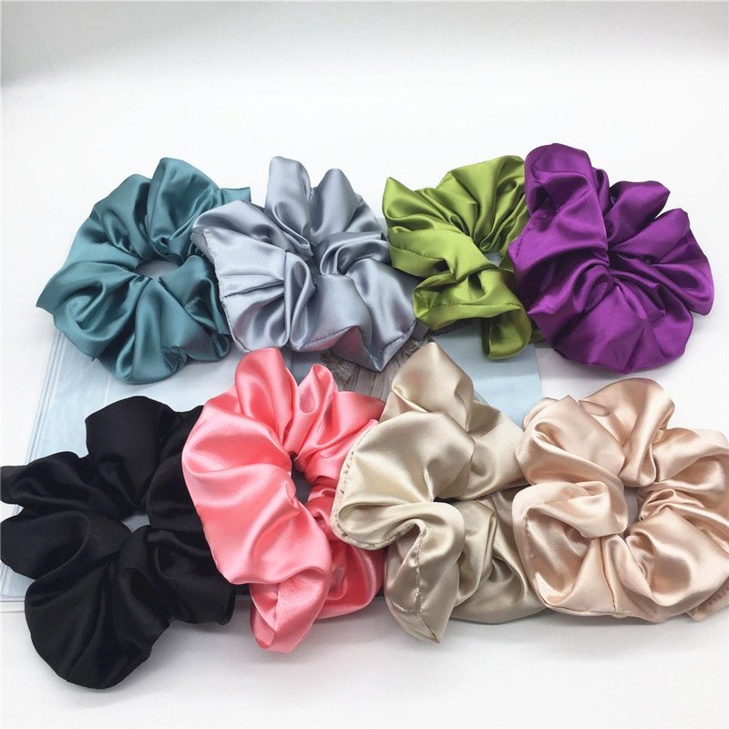 women 18cm oversized designer luxury xxl pastel maxi giant extra over big size colorful satin large scrunchies for thick hair