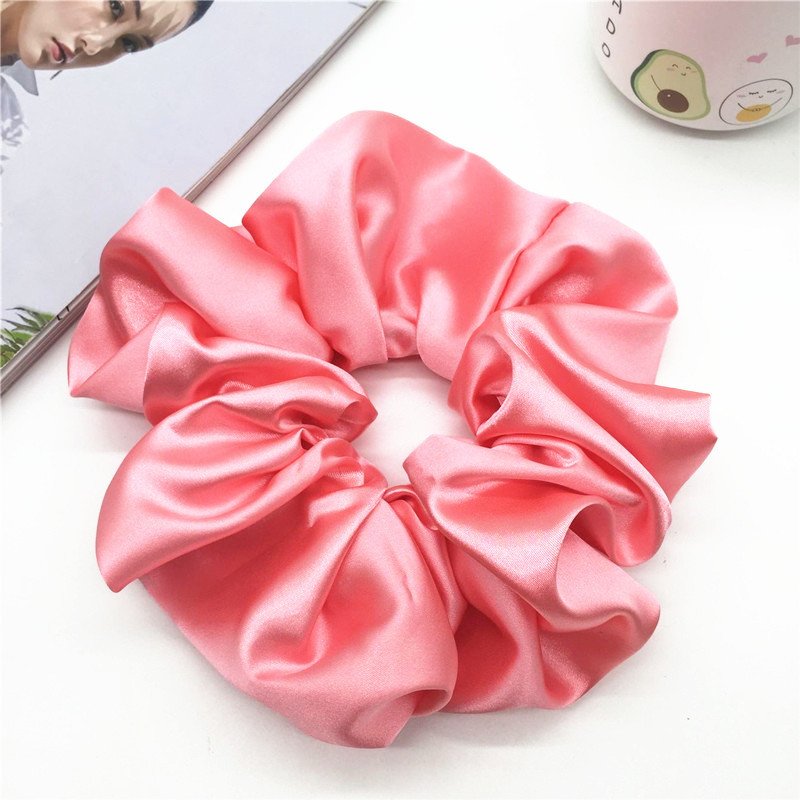 women 18cm oversized designer luxury xxl pastel maxi giant extra over big size colorful satin large scrunchies for thick hair