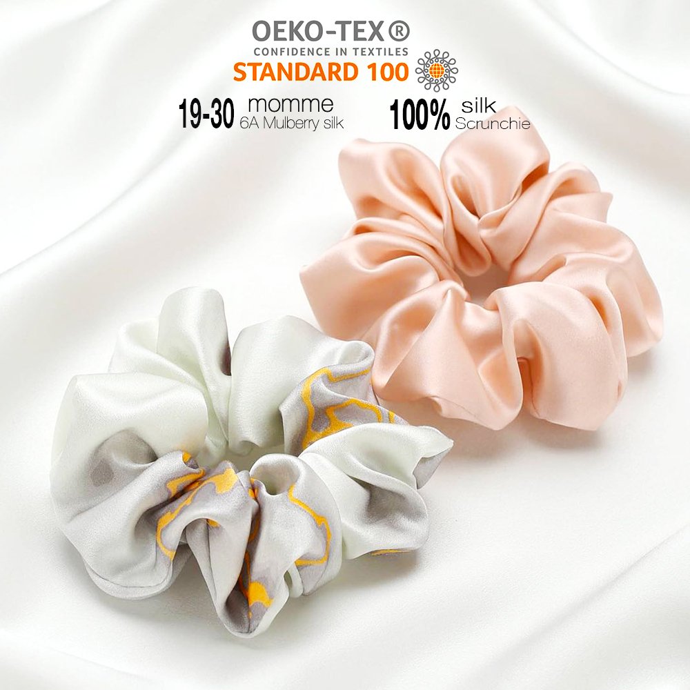rts Customize 16 19 22mm Skinny Medium Large oversized Silk Satin Hair Tie Top 6A Grade Mulberry Silk Scrunchies
