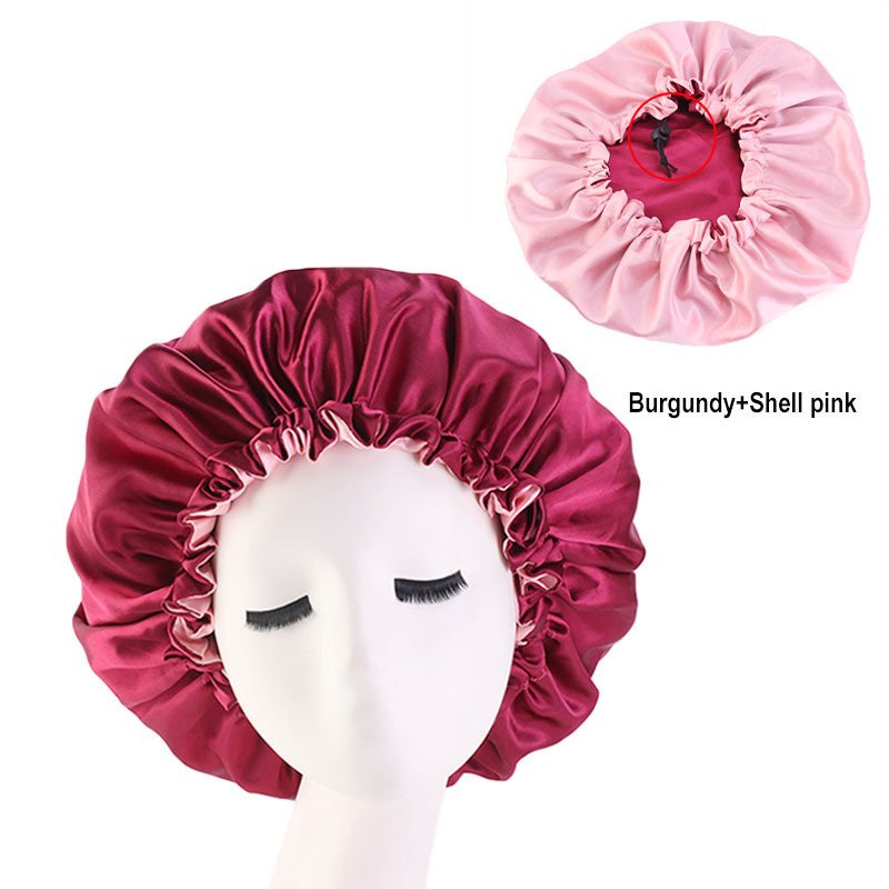 Wholesale Double Layer satin bonnet women silk Sleeping Satin Hair Cap Bonnets Hats bonnet and durag set Sleep Cap Hair Wrap