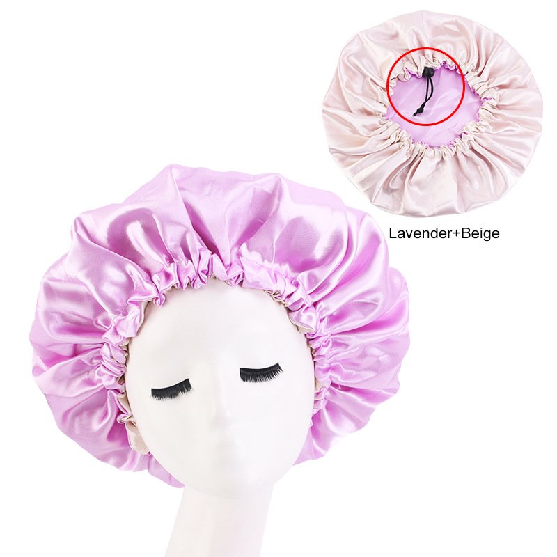 Wholesale Double Layer satin bonnet women silk Sleeping Satin Hair Cap Bonnets Hats bonnet and durag set Sleep Cap Hair Wrap