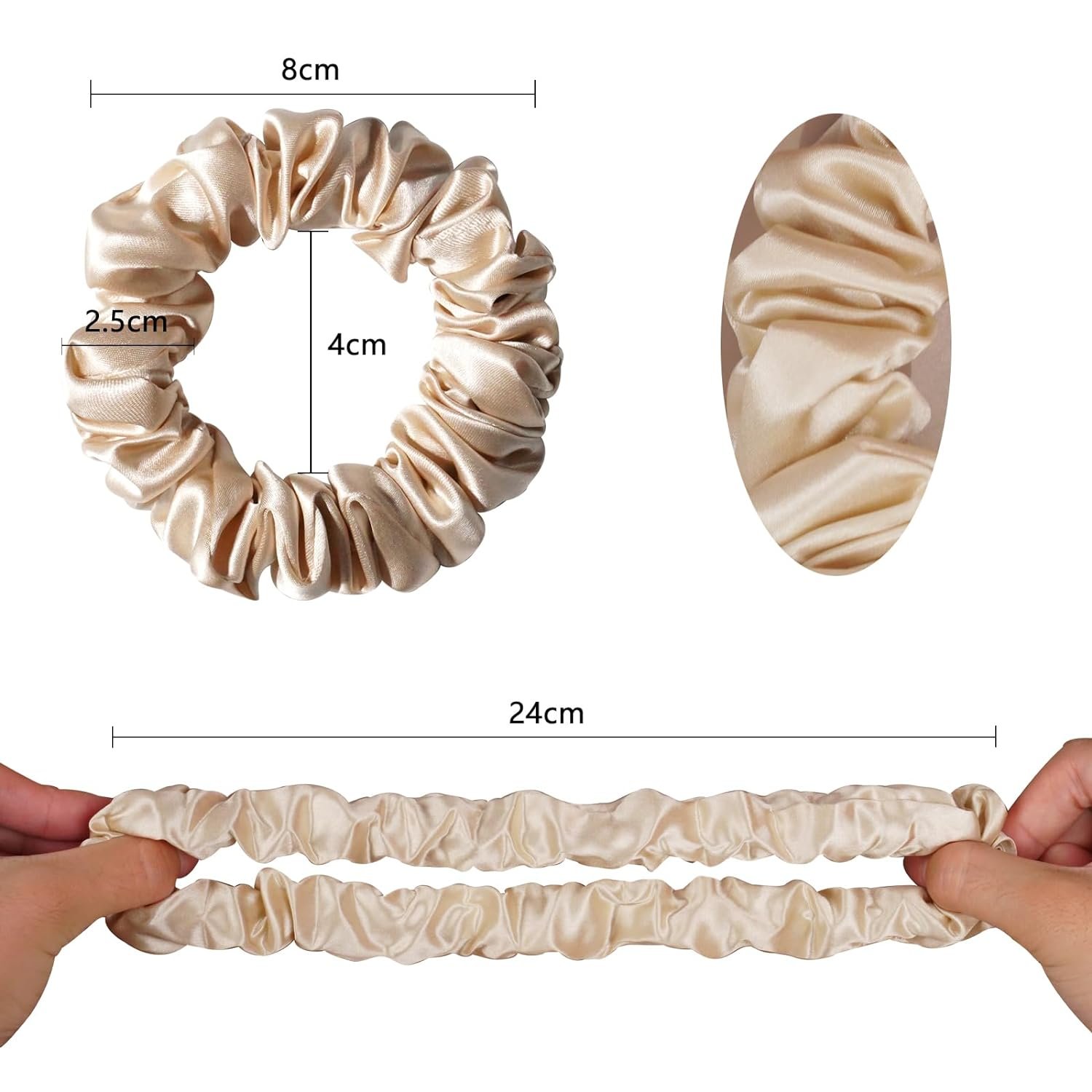 Satin Silk Ponytail Holders Hair Scrunchies for Women Girls Sleepy Tie hair Scrunchie accessories