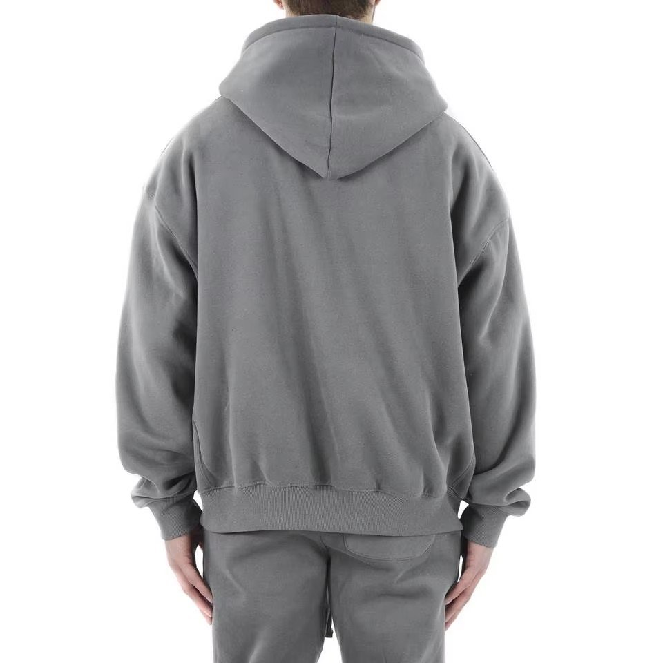 High Quality 380GSM 100% cotton Wholesale Plain logo Men's Blank Fleece Loose Custom Luxury Unisex hoodies for men