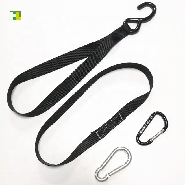 Loop tie down straps with S hooks carabiner tow straps sling straps for customization