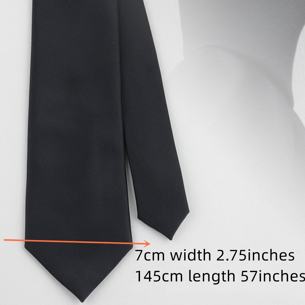 Wholesale Men Suits Accessory Business Casual Tie Solid Color Male Satin Plain Polyester Fabric 7cm Necktie