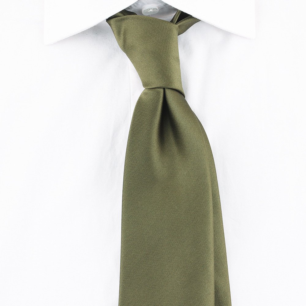 Wholesale Men Suits Accessory Business Casual Tie Solid Color Male Satin Plain Polyester Fabric 7cm Necktie