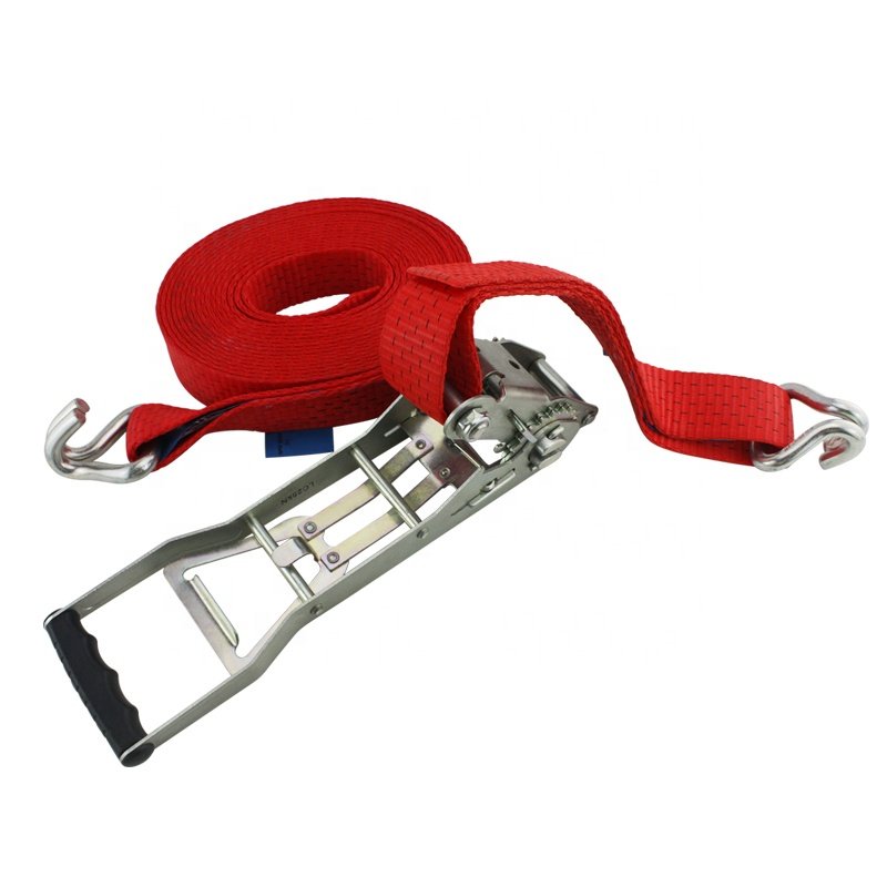 2 inch 5000 kgs Ergo Ratchet Tie Down Strap With Ergo Ratchet End With Double J Hook