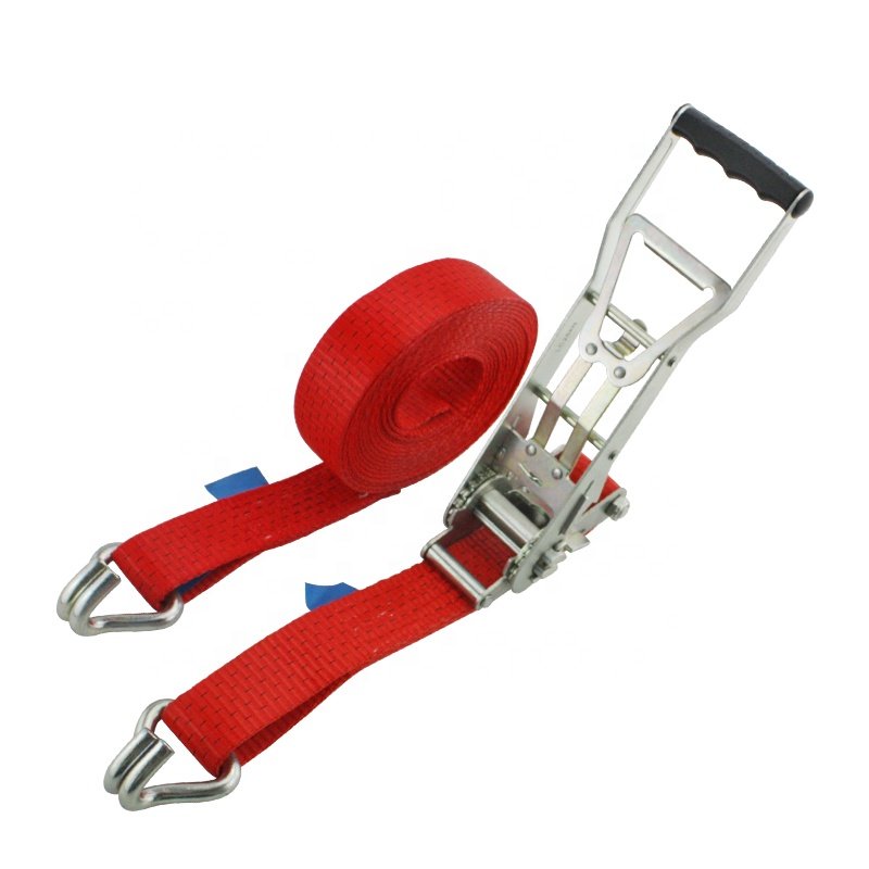 2 inch 5000 kgs Ergo Ratchet Tie Down Strap With Ergo Ratchet End With Double J Hook