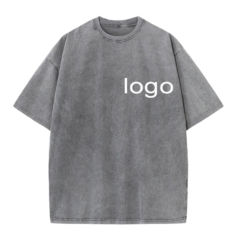 Custom Distressed Patch Embroidery Cut Vintage tie-dye acid Graphic Screen Printing Cropped Oversized Men'S T-Shirts