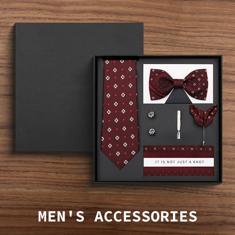 High Quality Custom Classic Mens Silk Tie Set Floral Paisley Stripe Necktie for Men Pocket Square Gift Box Multiple Tie Sets