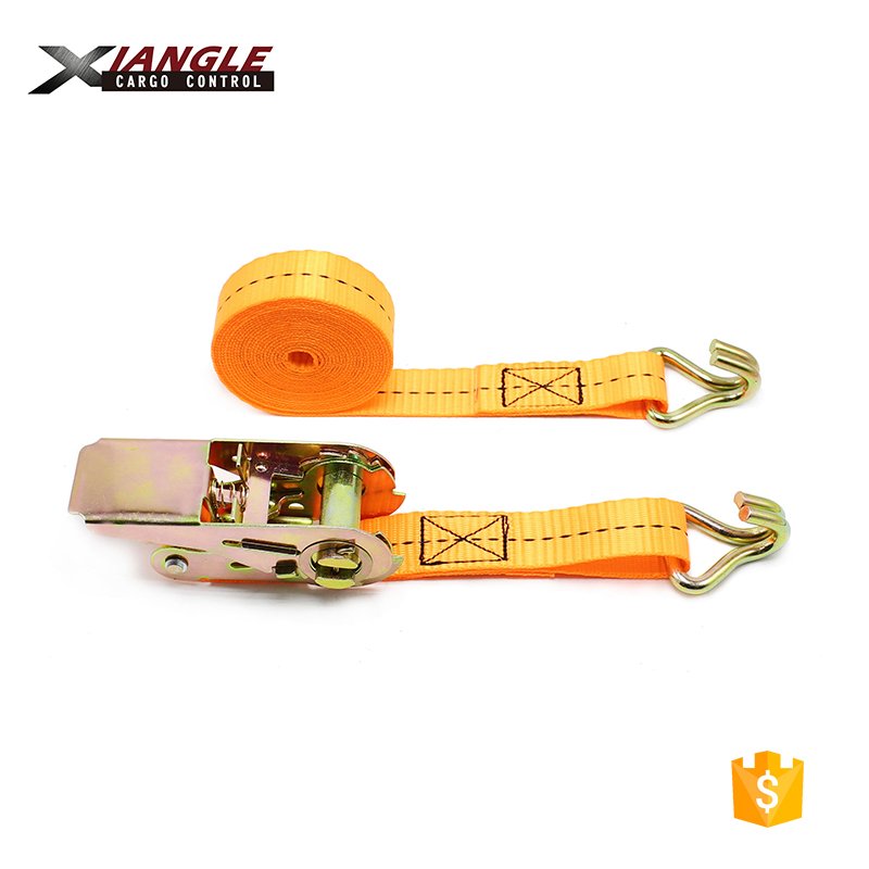 Heavy duty Ratchet Strap Tie Down Anchor Cargo Trailer Boat Hook ,1" 800kg polyester webbing tie down straps
