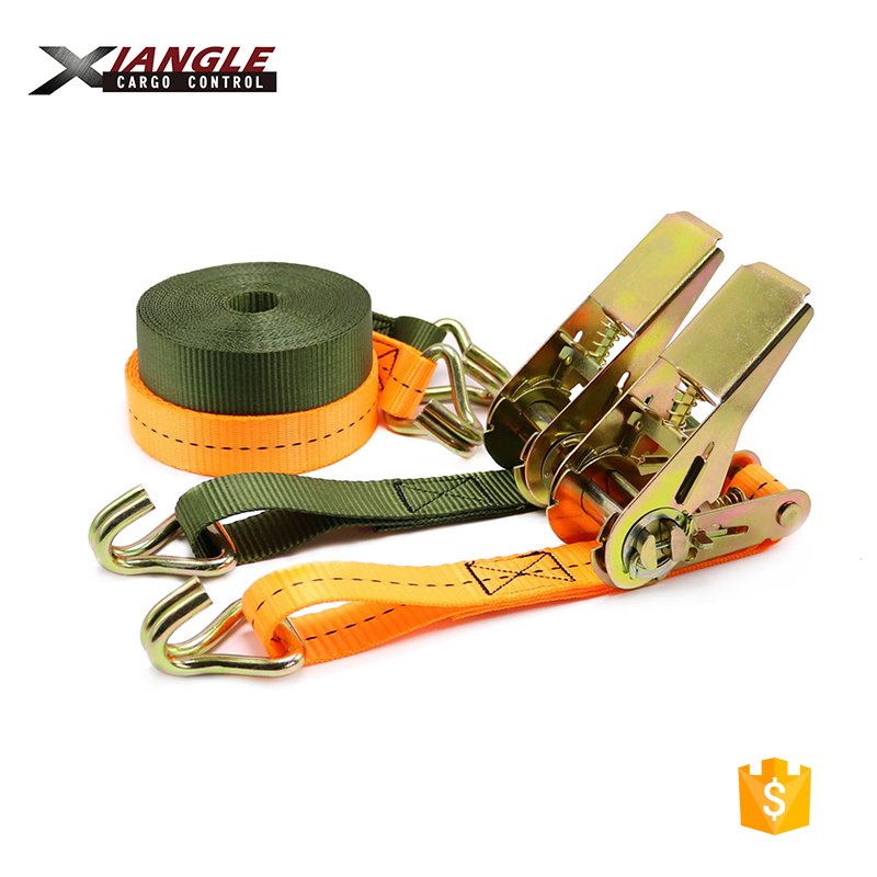Heavy duty Ratchet Strap Tie Down Anchor Cargo Trailer Boat Hook ,1" 800kg polyester webbing tie down straps