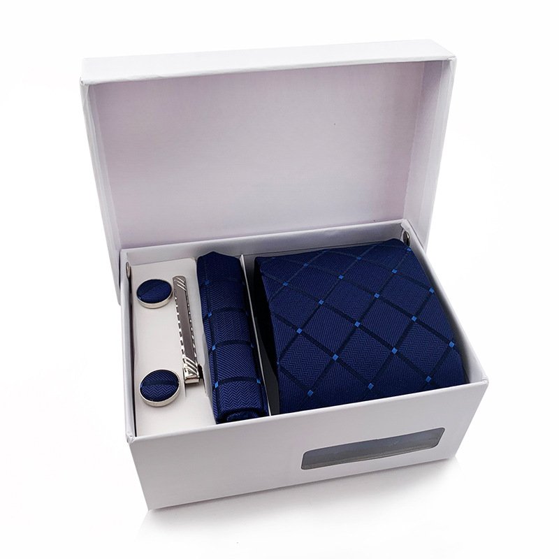 Polyester Tie and Handkerchief classic Tie Men Neck Tie Set with Gift Box