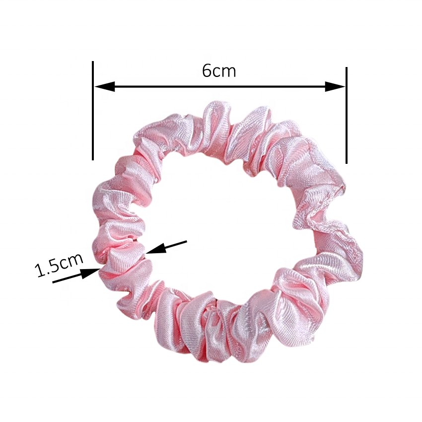 Neutral Color Skinny Satin Silk Hair Scrunchies Ponytail Holders Elastic Hair Tie Set For Women With Thin Hair 9 Counts