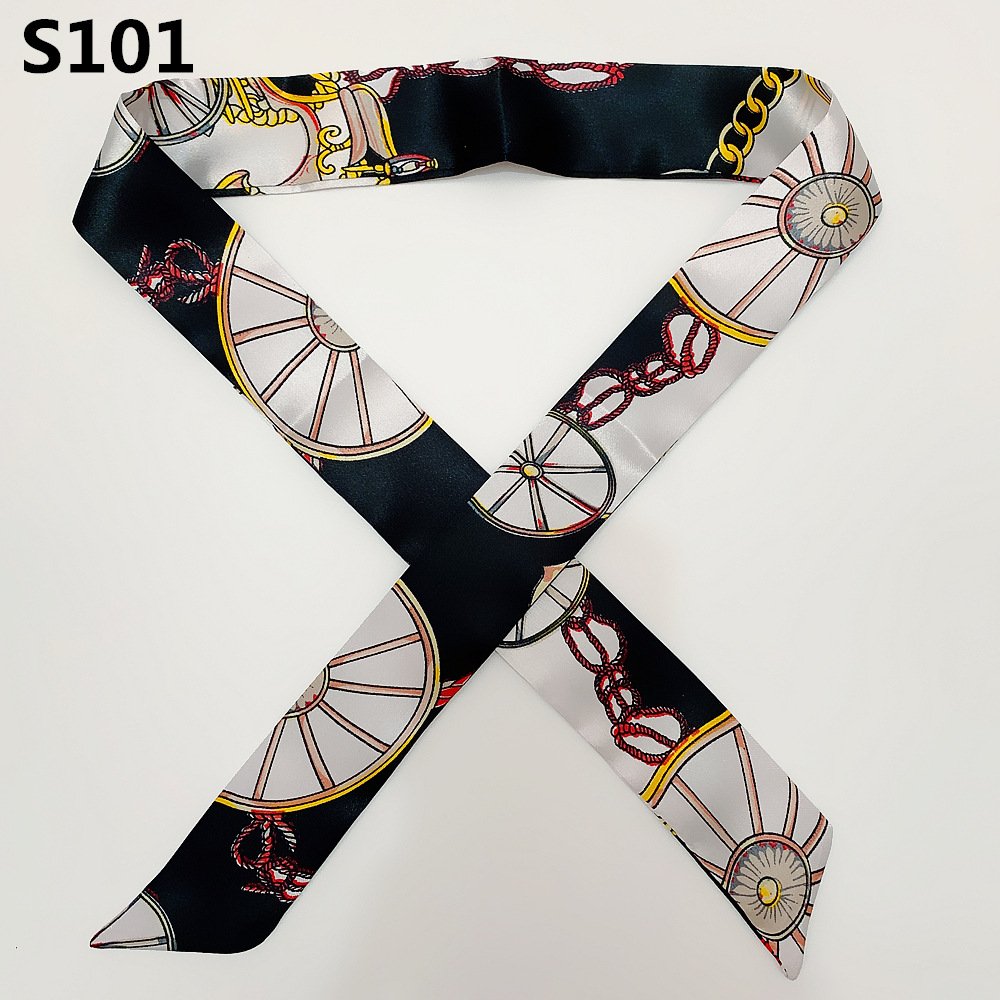 Long tied bag handle small silk scarf all-match spring and autumn hair band hair accessories thin scarf