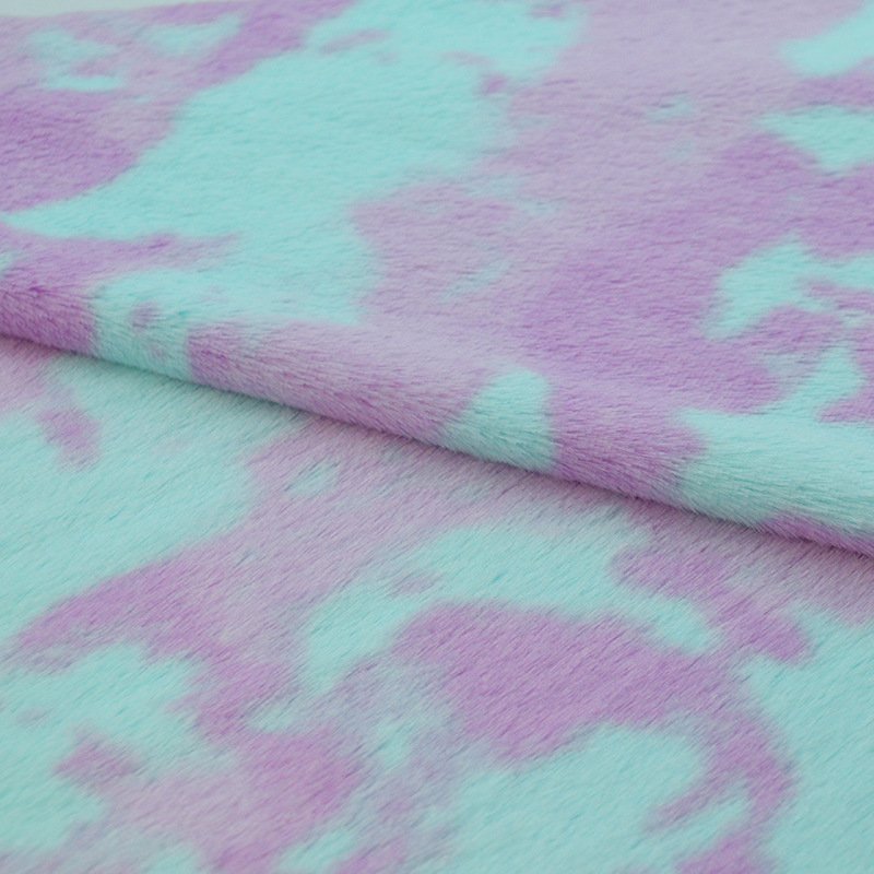 Tie dyed rabbit hair fabric colorful rabbit hair like gradient rabbit plush Stuffed toy fabric in stock