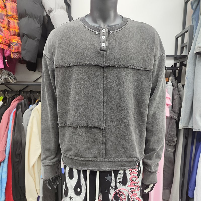 Drop Shipping OEM Streetwear Custom Logo Pullover Oversized Monkey Wash Vintage Hoodie for Men