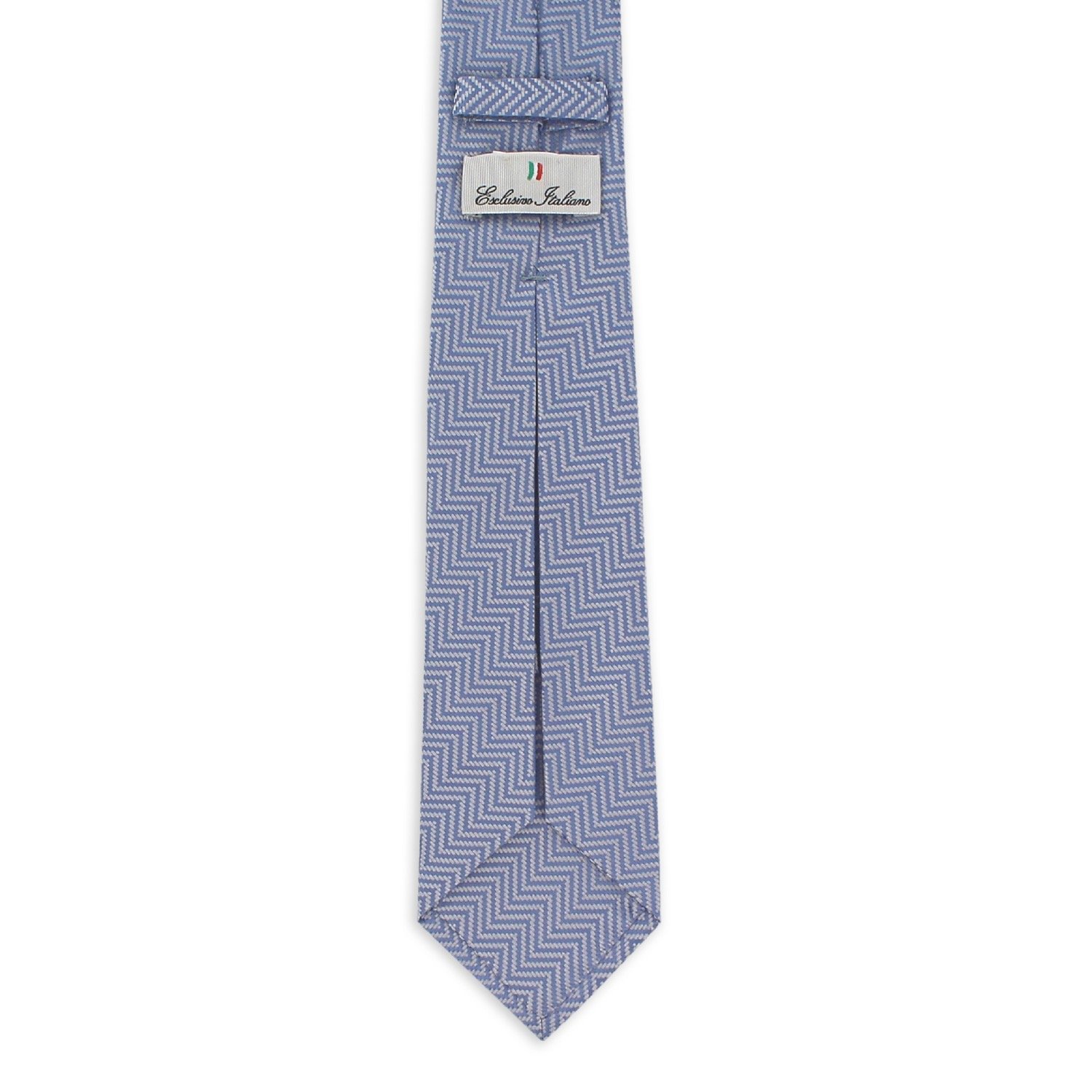 Professional Seven Fold Silk Tie - 148x8 cm Jacquard Milano Light Blue - Elevate Your Look with Italian Ties