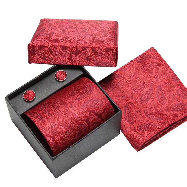 Custom Business Brand Name Polyester Tie and Hanky Sets for Wholesales