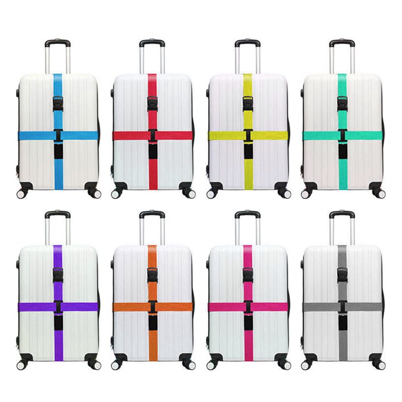 Durable PP Woven Luggage Strap with Loc Reusable Protective Suitcase Belt for Travel Security Adjustable Length Baggage Tie Down