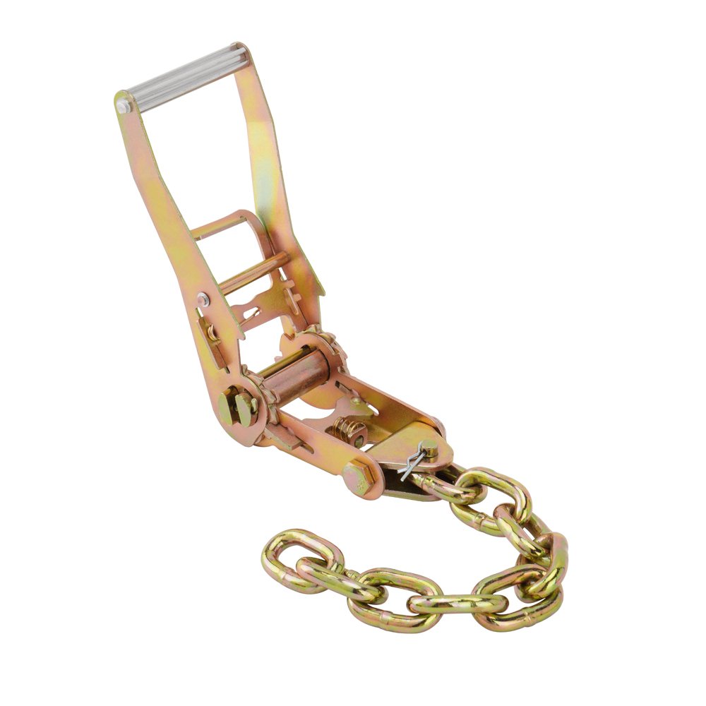 Vehicle Tire Strap 8 Point Roll Back Tie Down Wheel Strap with Chain Ends for Trailers Hauling Cars