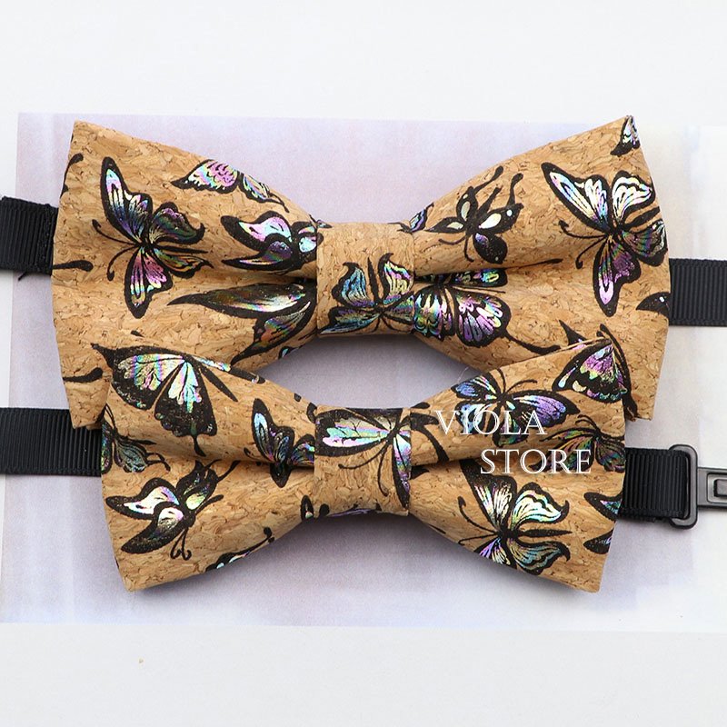 Chic Father Son Cork Wood Bowtie Men Women Kids Pet Butterfly Suit Tuxedo Party Dinner Wedding Bow Tie Gift Creative Accessory