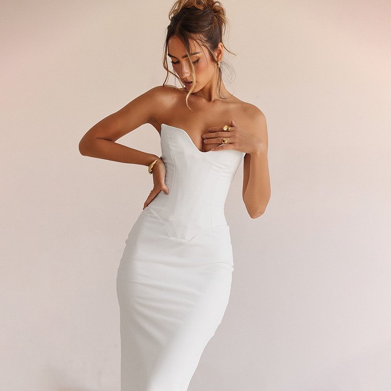 JY23358DG Women's Formal Cocktail Dress Red Sexy Knee-length Bridal Night Dress Ladies Elegant Party Dress