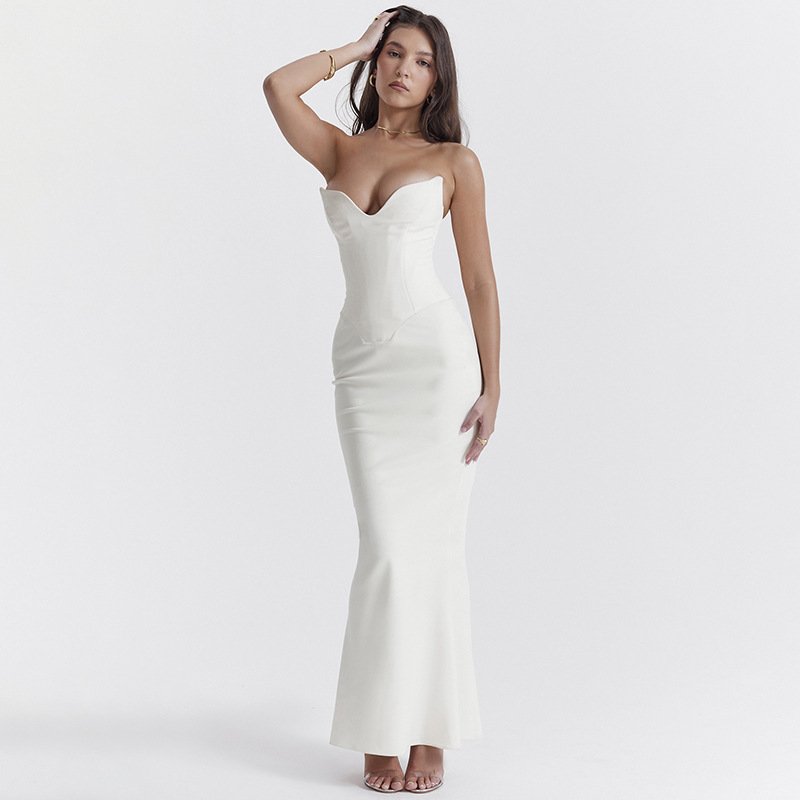 JY23358DG Women's Formal Cocktail Dress Red Sexy Knee-length Bridal Night Dress Ladies Elegant Party Dress