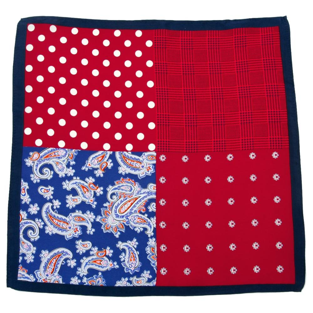 Hamocigia Custom Mens Paisley Handkerchief 100% Silk Pocket Squares
