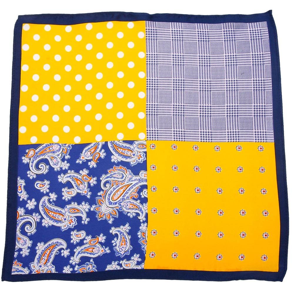 Hamocigia Custom Mens Paisley Handkerchief 100% Silk Pocket Squares