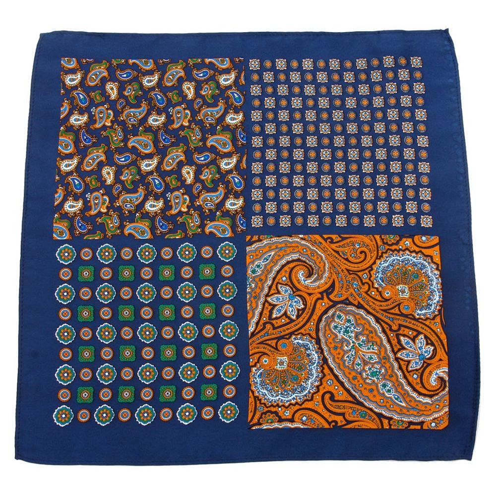 Hamocigia Custom Mens Paisley Handkerchief 100% Silk Pocket Squares
