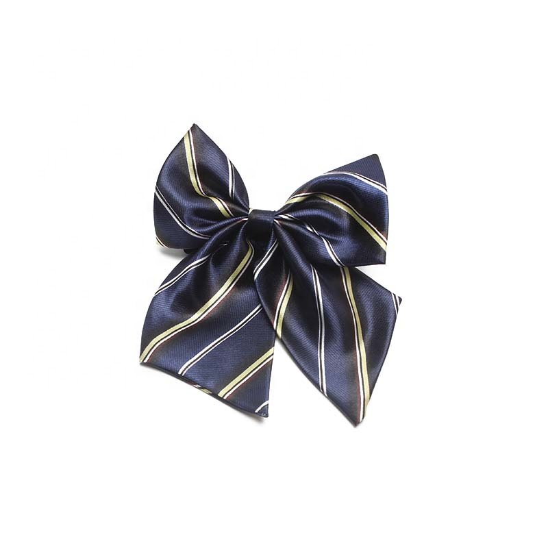 Amazn Top Brand DYNASTYLE 100% Handmade Polyester Microfiber Woven Corbata Black Office Uniform Womens Girls Butterfly Bow Tie