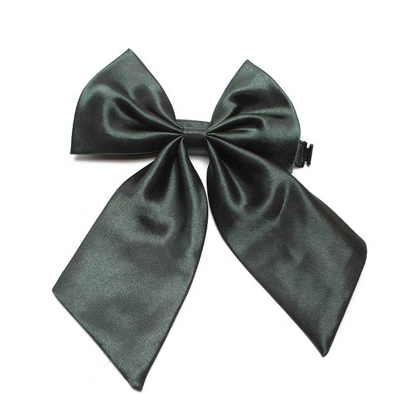 Amazn Top Brand DYNASTYLE 100% Handmade Polyester Microfiber Woven Corbata Black Office Uniform Womens Girls Butterfly Bow Tie
