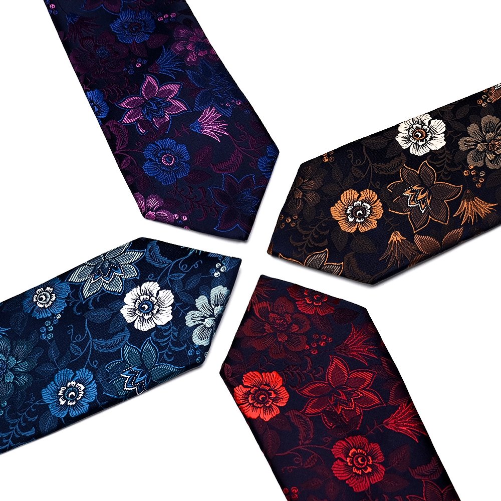 YiLi Custom Handmade Luxury Eco Recyclable Polyester Flower Floral Jacquard Woven Cheap Mens Ties Necktie