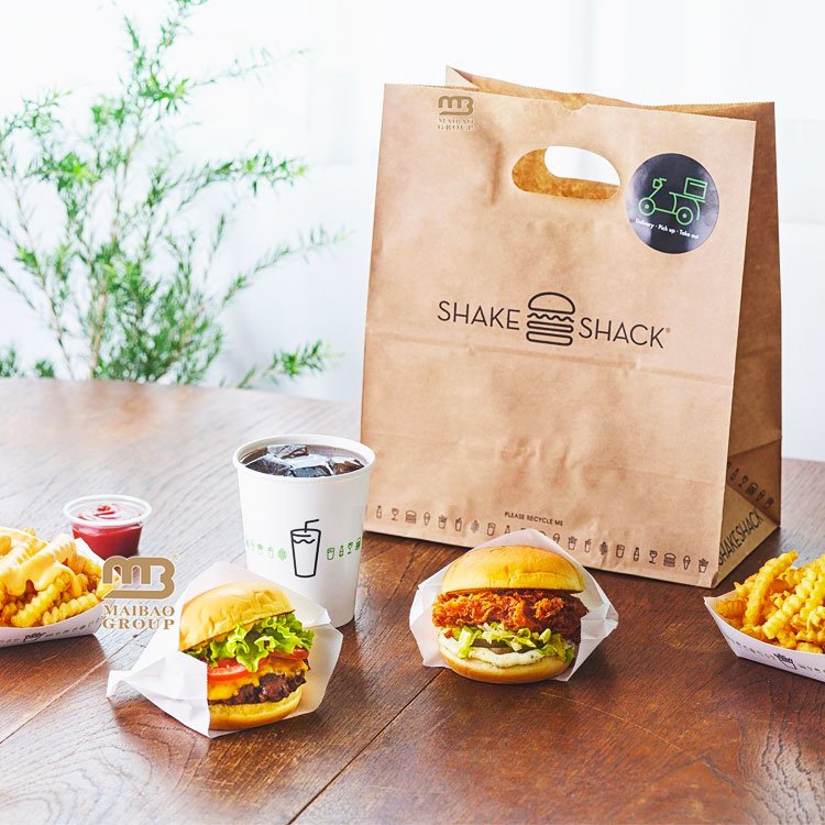Food Carry Out Paperbag Die Cut Handle Brown Kraft Catering Paper Bag With Custom Logo For Restaurant, Grocery Takeout Tote Bags