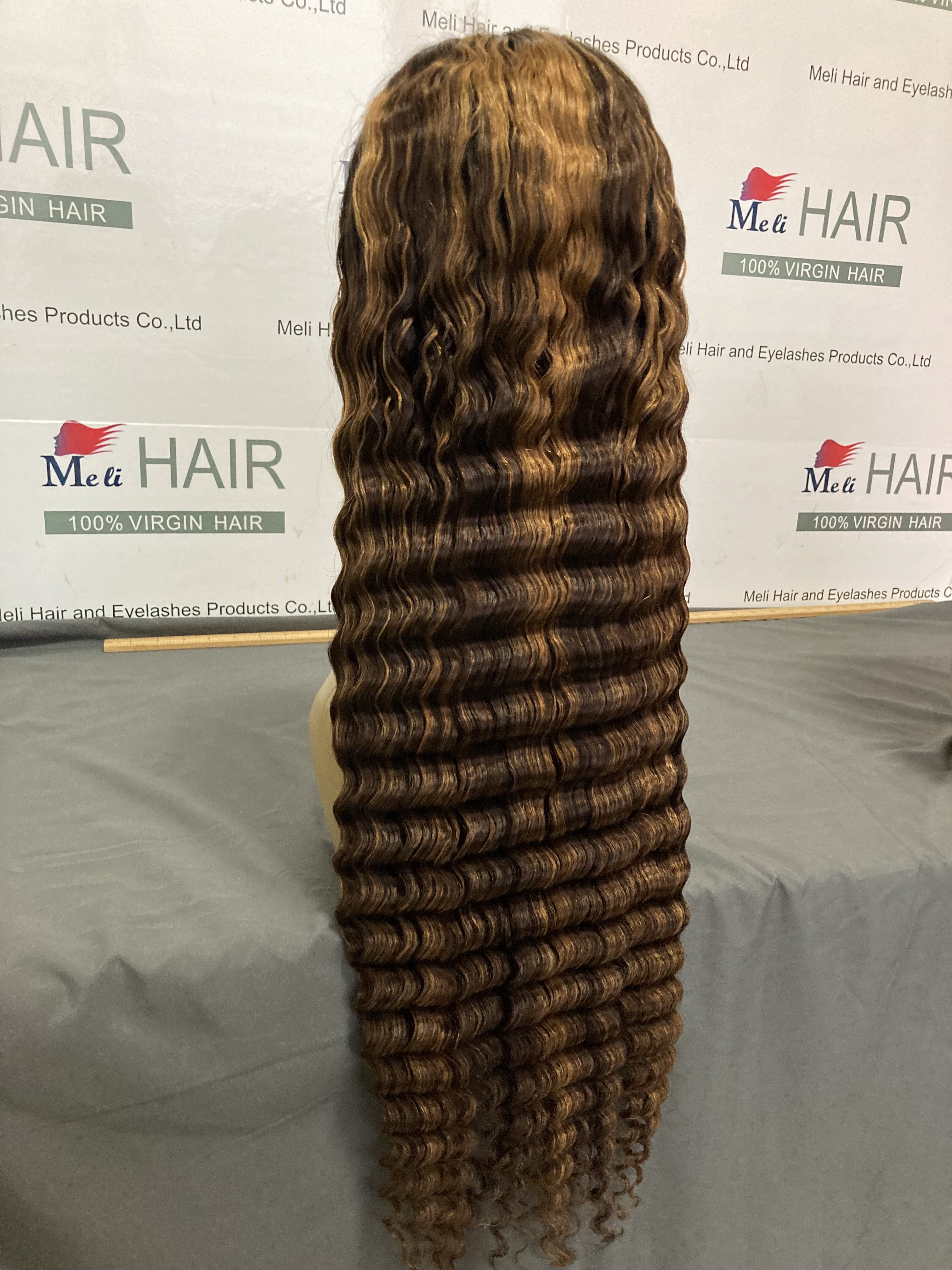 highlight 5x5 closure wigs ombre hair , deep wave closure wig highlight color ,deep wave human hair transparent lace small knots