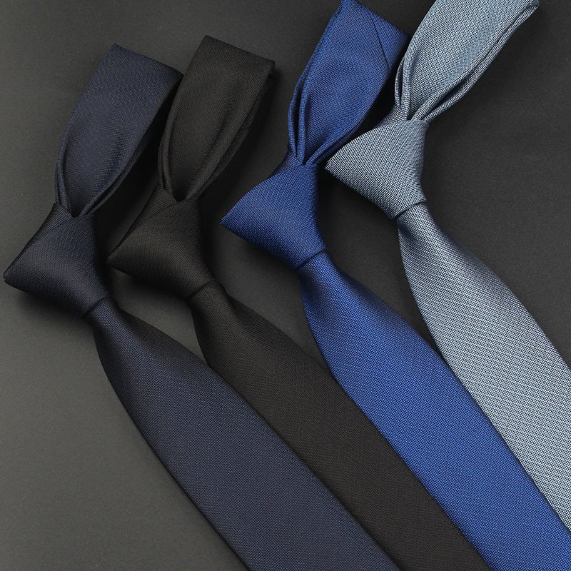 Men Fashion Casual Formal Wear Suits Accessory Plain Skinny 6cm Ties Polyester Fabric Plaid Narrow Necktie