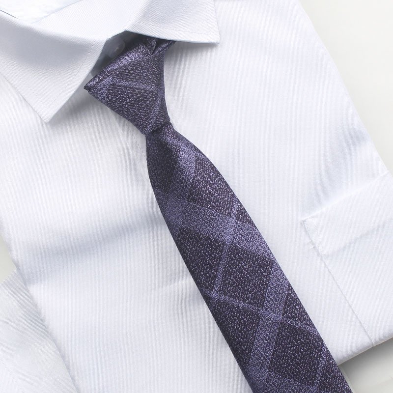 Men Fashion Casual Formal Wear Suits Accessory Plain Skinny 6cm Ties Polyester Fabric Plaid Narrow Necktie