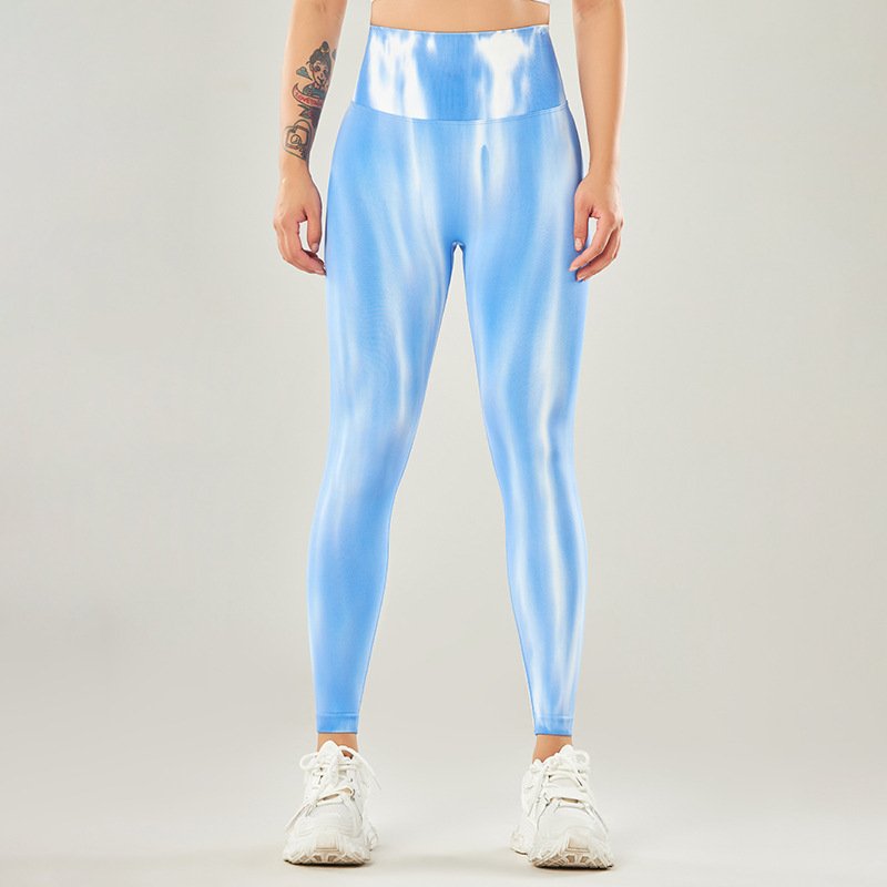 Tie dye high waist women body shaper yoga scrunch leggings workout pants activewear