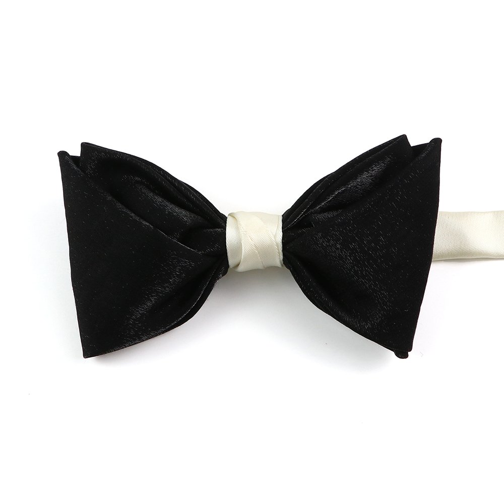 Classic black and white pairing bow tie wedding banquet professional bow tie pocket towel