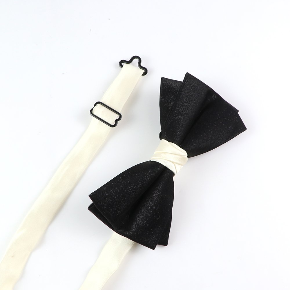 Classic black and white pairing bow tie wedding banquet professional bow tie pocket towel