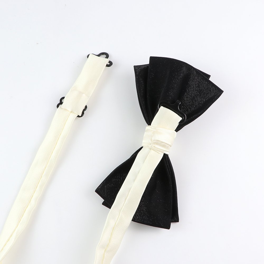 Classic black and white pairing bow tie wedding banquet professional bow tie pocket towel